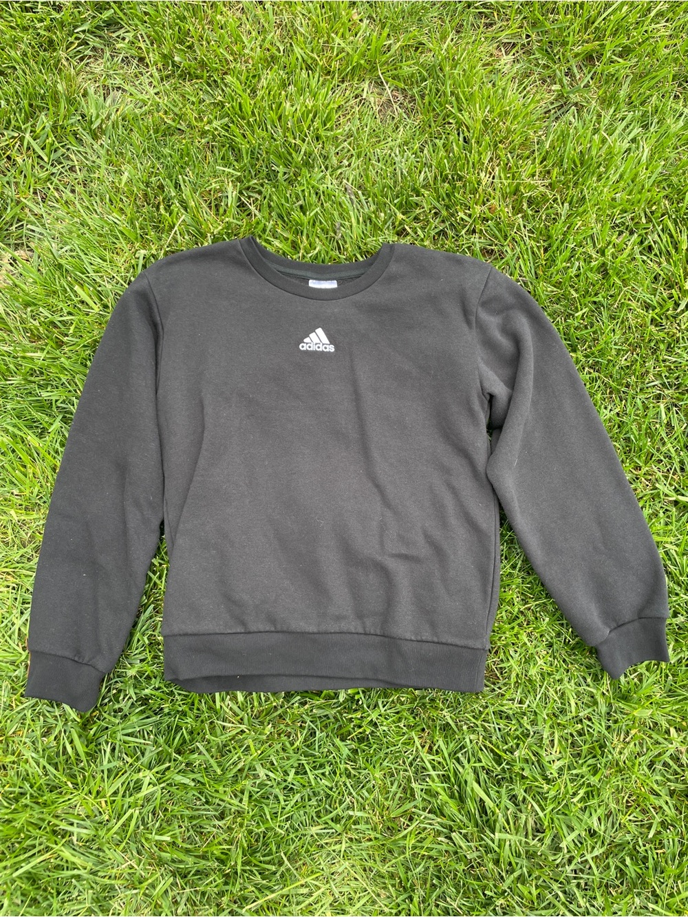 Adidas Youth Minimalist Black Fleece Athleisure Sweatshirt Medium